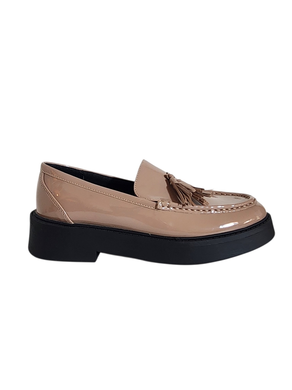 Mix No. 6 Blush Pink Glossy Tassel Platform Loafers Size 6.5